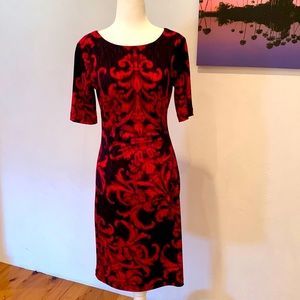 Red and black dress. Size 6p made by connected apparel. Gentle used.